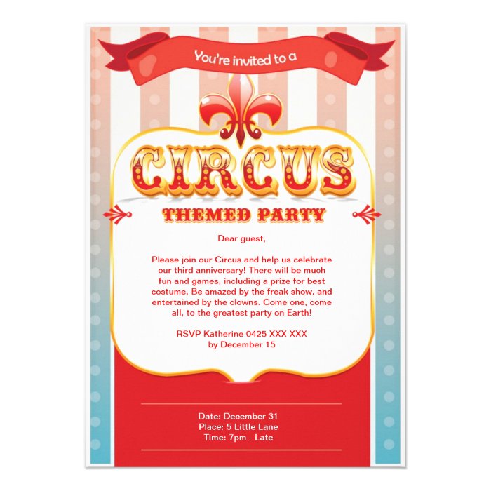 Circus Invitation