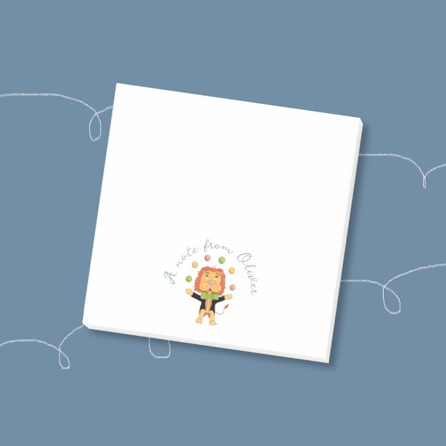 Circus Juggling Lion Kid Small Notes (Circus juggling lion kid personalized sticky notes .)