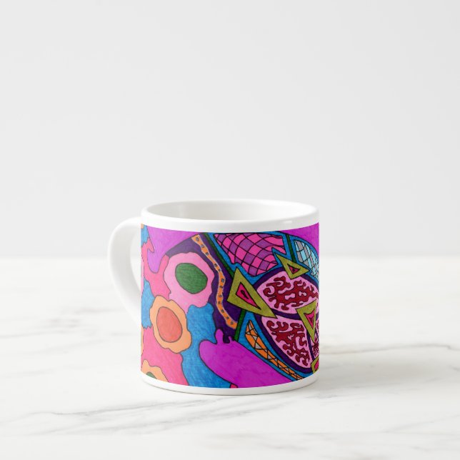Circus Lion Abstract Espresso Cup (Front Left)
