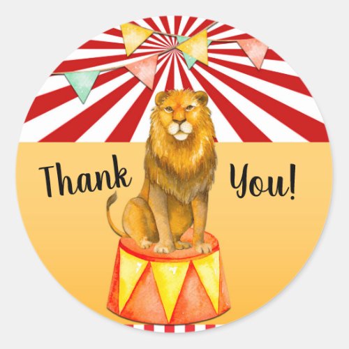 Circus Lion Carnival Baby Shower Birthday Party Classic Round Sticker