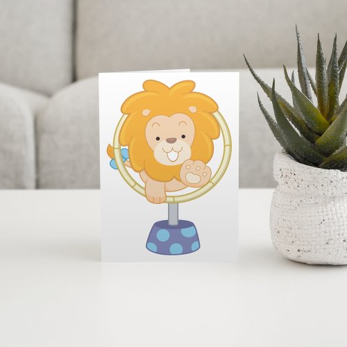 Circus Lion Jumping Through A Hoop Card