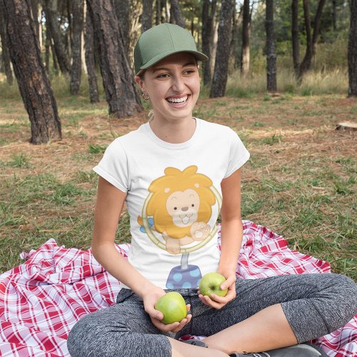 Circus Lion Jumping Through A Hoop T_Shirt