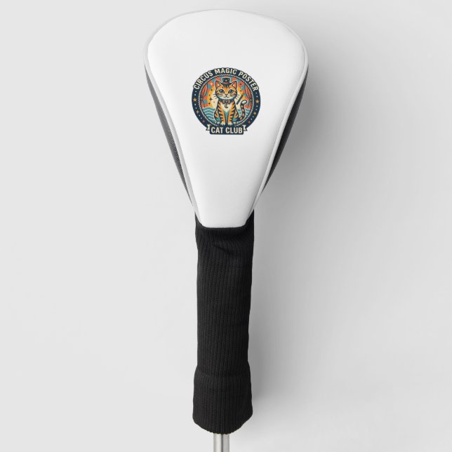Circus Magic Poster Cat Cute Kitty Design - Circus Golf Head Cover (Front)