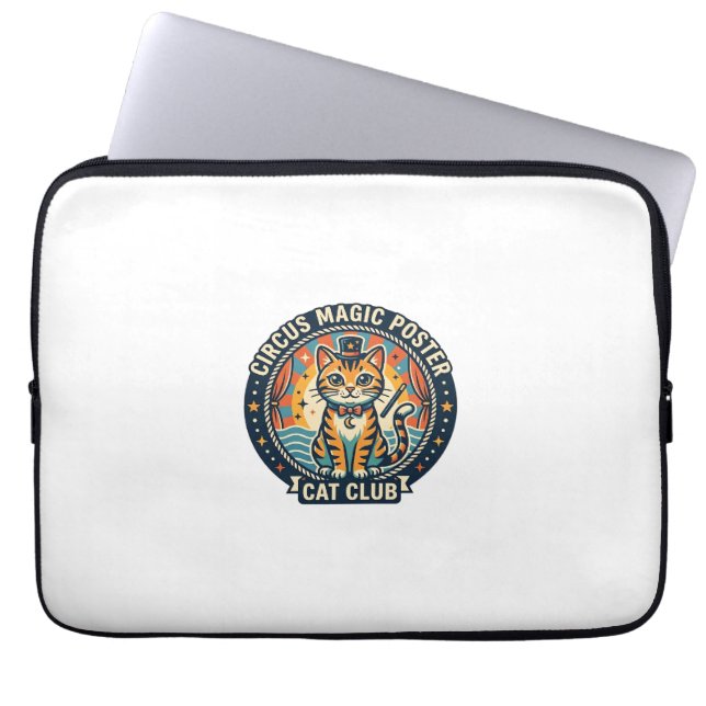 Circus Magic Poster Cat Cute Kitty Design - Circus Laptop Sleeve (Front)