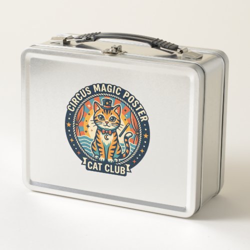 Circus Magic Poster Cat Cute Kitty Design - Circus Metal Lunch Box