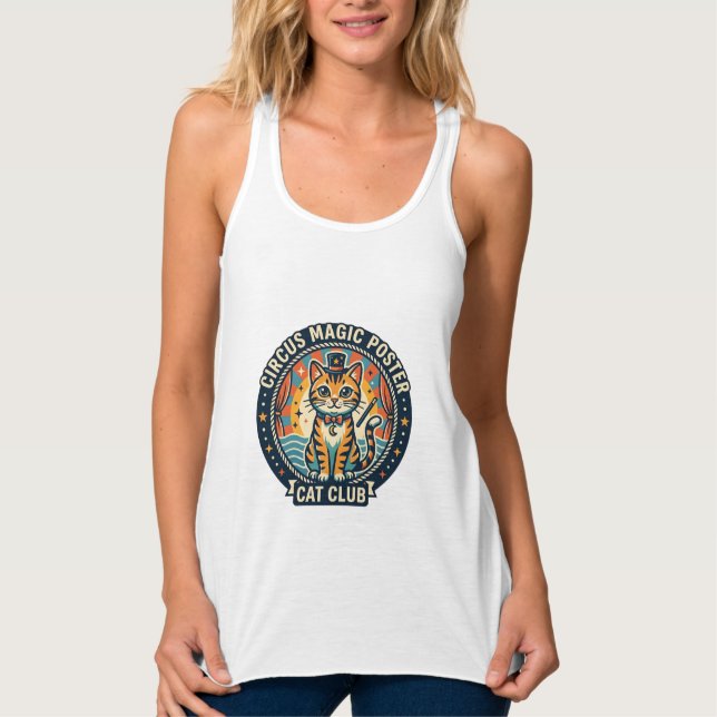 Circus Magic Poster Cat Cute Kitty Design - Circus Tank Top (Front)
