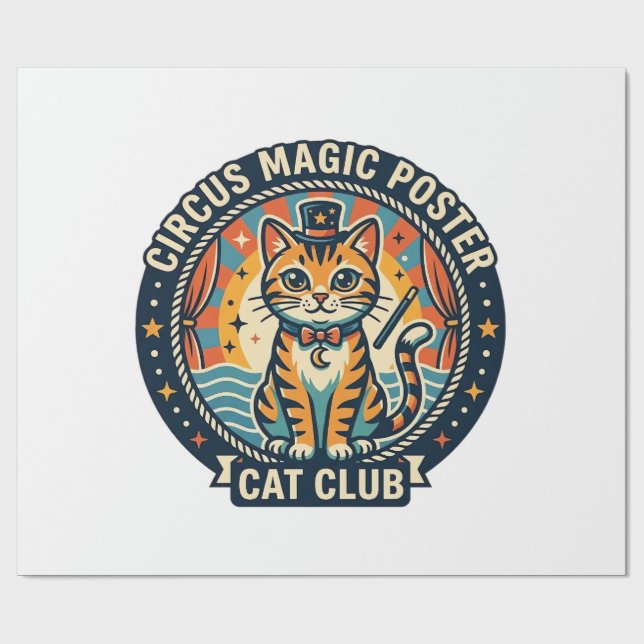 Circus Magic Poster Cat Cute Kitty Design - Circus Wrapping Paper (Flat)