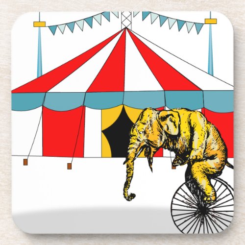 Circus Memorabilia In Memory of Circus Elephants Drink Coaster