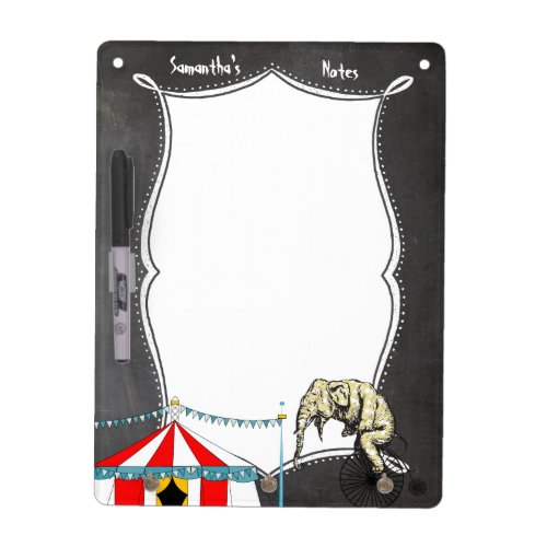 Circus Memorabilia In Memory of Circus Elephants Dry Erase Board