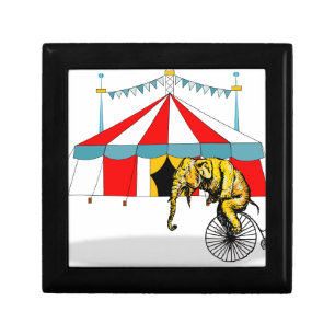 Circus Memorabilia In Memory of Circus Elephants Jewelry Box