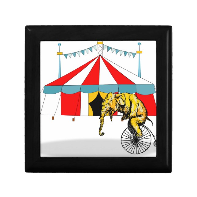Circus Memorabilia In Memory of Circus Elephants Jewelry Box (Front)