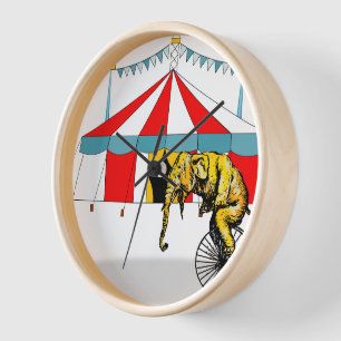 Circus Memorabilia In Memory of Circus Elephants Wall Clock