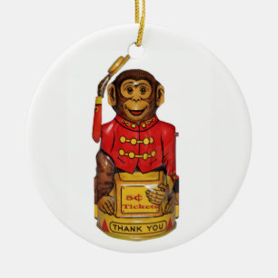 Circus Monkey Ceramic Ornament