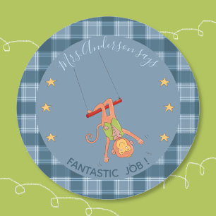 Circus Monkey Student Blue Reward Sticker