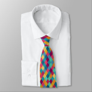 Circus Multicolor Rhombuses Neck Tie