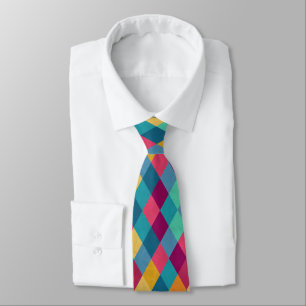 Circus Multicolor Rhombuses Neck Tie