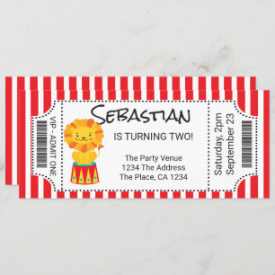 Circus Novelty Ticket Personalized Invitation