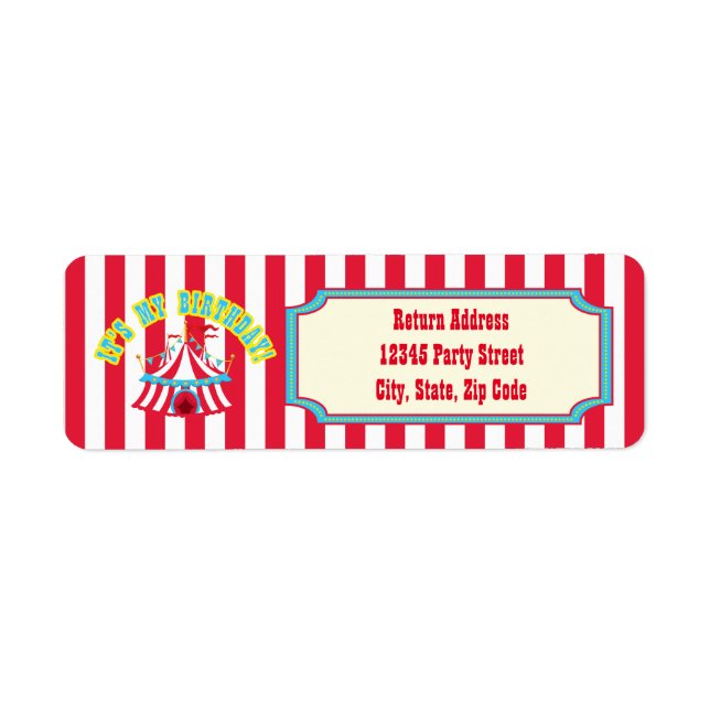 Circus or Carnival Address Labels (Front)
