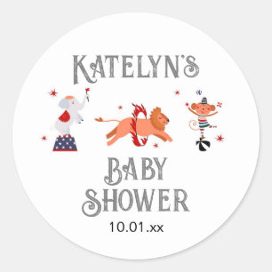 Circus or Carnival Baby Shower Classic Round Sticker