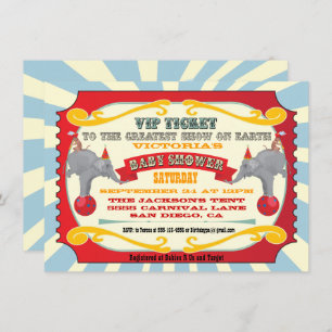 Circus or Carnival Ticket Baby Shower Invitation