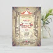 Circus or Vintage Carnival Birthday Party Invitation (Standing Front)