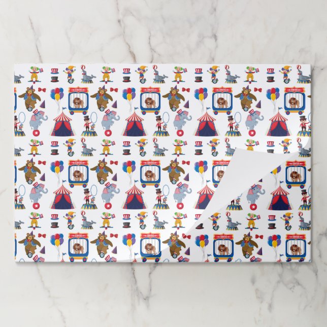 Circus Paper Placemats, Carnival Party Table Mats (Folded)