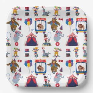 Circus Paper Plates, Carnival Party Supplies Plates