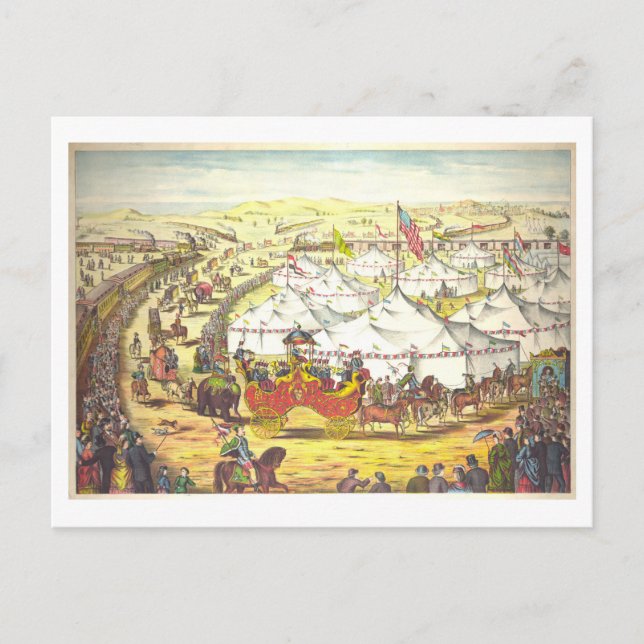 Circus Parade Vintage Poster Postcard (Front)