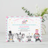 Circus Party Animals Carnival Party First Birthday Invitation (Standing Front)