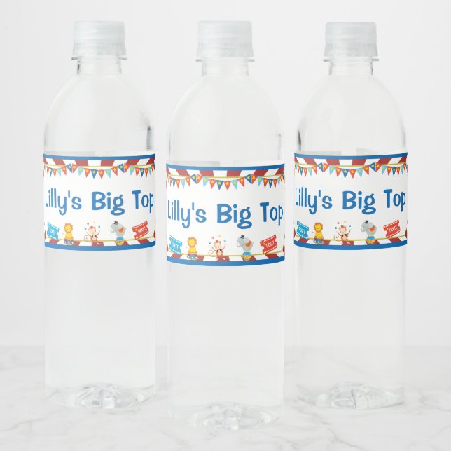 Circus Party Bottle Labels Carnival Birthday Party (Bottles)
