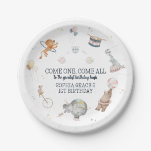 Circus Party Carnival Theme 1st Birthday Paper Plates