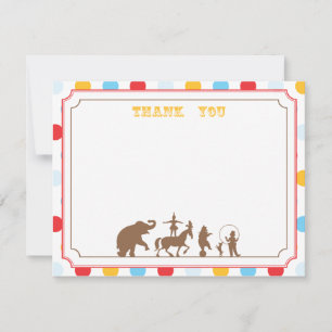 Circus Party Flat Thank You Note