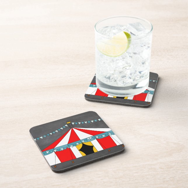 Circus Party Gifts Beverage Coaster (Right Side)