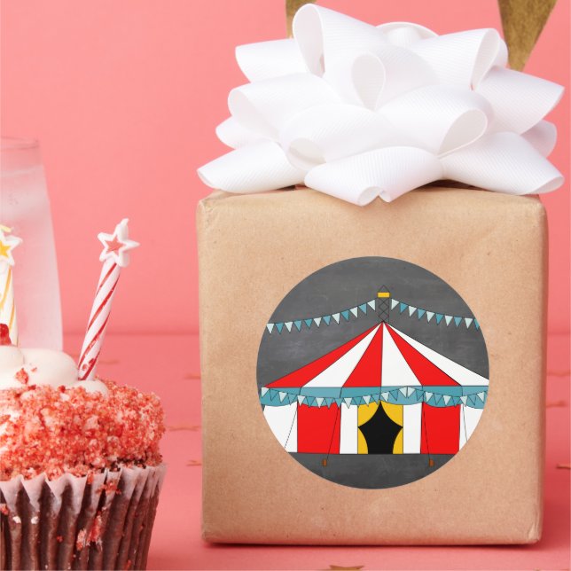 Circus Party Gifts Classic Round Sticker (Party)
