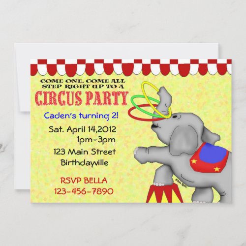 Circus Party Custom Invites