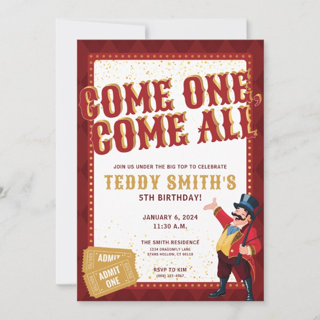Circus Party Invitation (Front)