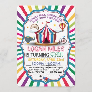 Circus Party Invitation For Boys by NellysPrint at Zazzle