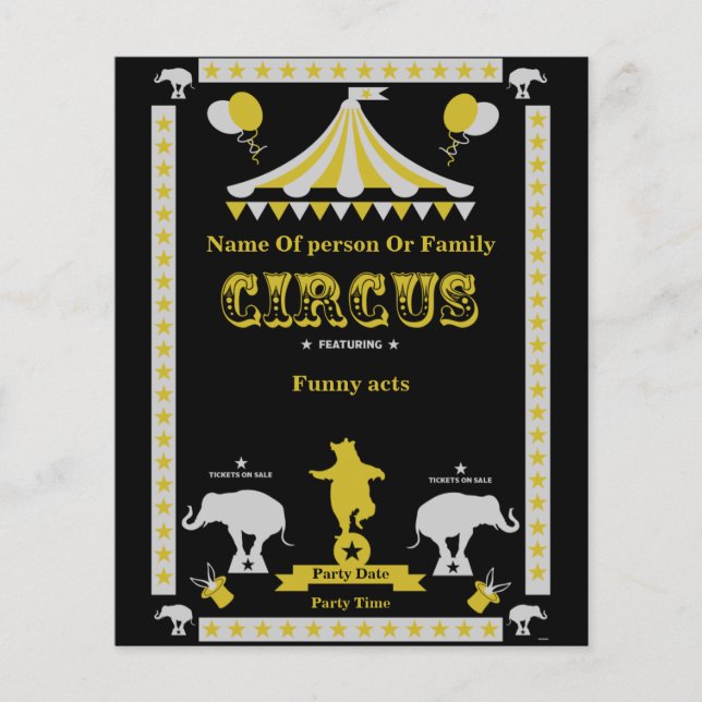 Circus Party Posters And Cards Flyer (Front)