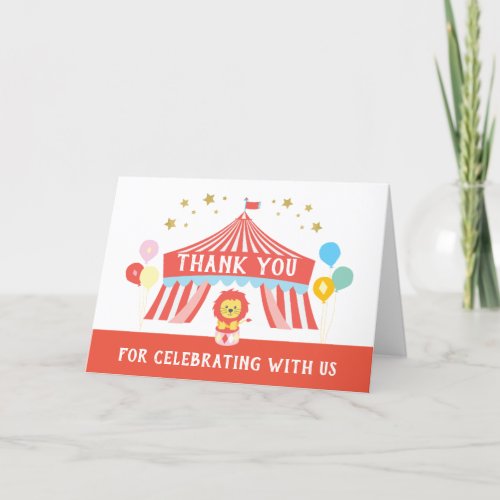 Circus party Thank you Carnival Thank You Card