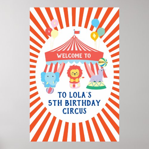 Circus party welcome sign Carnival Poster