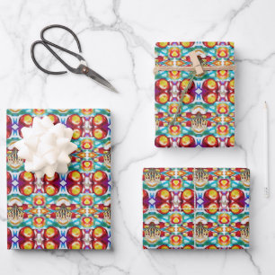 Circus Pattern Wrapping Paper Sheets