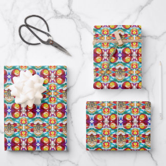 Circus Pattern Wrapping Paper Sheets