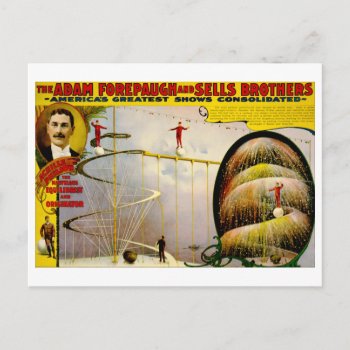 Circus Performance Vintage 1899 Poster Postcard by fotoshoppe at Zazzle