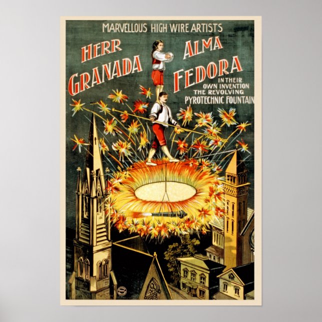 Circus Performance Vintage Poster (Front)