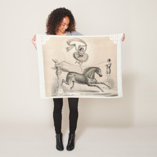 Circus Performer Jumping Over A Large Ribbon Fleece Blanket