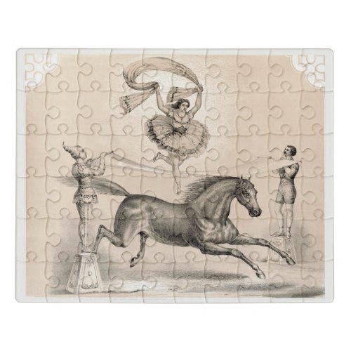 Circus Performer Jumping Over A Large Ribbon Jigsaw Puzzle