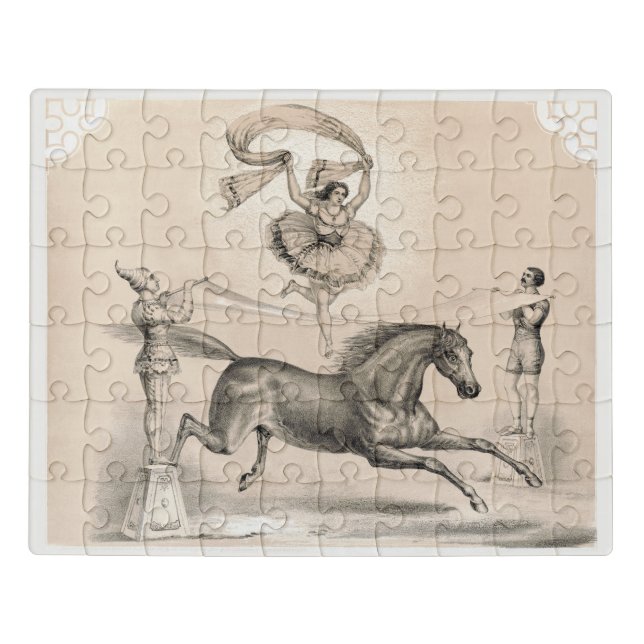 Circus Performer Jumping Over A Large Ribbon Jigsaw Puzzle (Puzzle Horizontal)