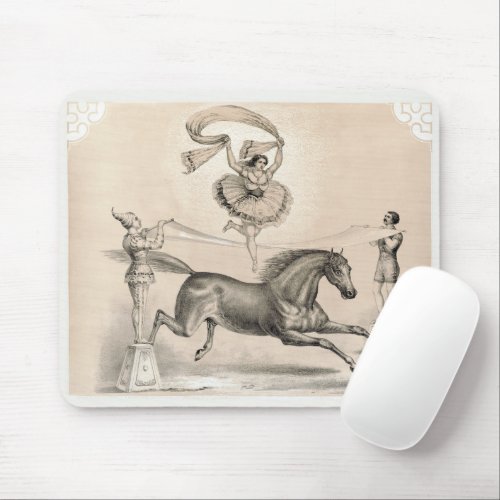 Circus Performer Jumping Over A Large Ribbon Mouse Pad