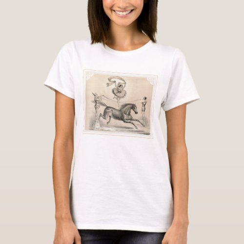 Circus Performer Jumping Over A Large Ribbon T_Shirt