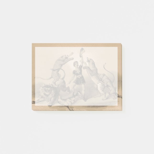 Circus Performer Standing Among Vicious Animals Post-it Notes (Front)